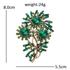 Vintage Three Flower Rhinestone Bouquet Brooch