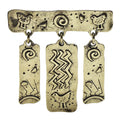 Mystic Symbols with Tassel Charms Brooch — Gold