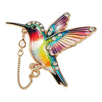 Hummingbird with a Delicate Draped Chain Brooch original white background product photo