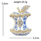 Apple Core Rhinestone Brooch