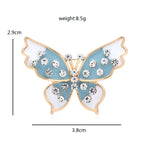 Pastel Enamel Jeweled Butterfly Brooch