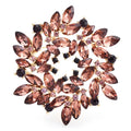 Marquise Crystal Leaf Circle Brooch