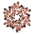 Marquise Crystal Leaf Circle Brooch