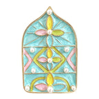 Stained Glass Style Floral Window Brooch original white background product photo