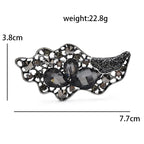Vintage-Style Floral Scroll with Faceted Stones Brooch — dimensions