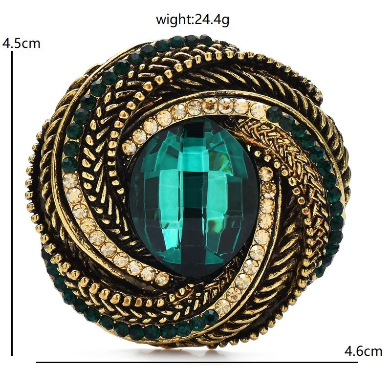 Vintage-Style Faceted Oval with Braided Frame Brooch — dimensions