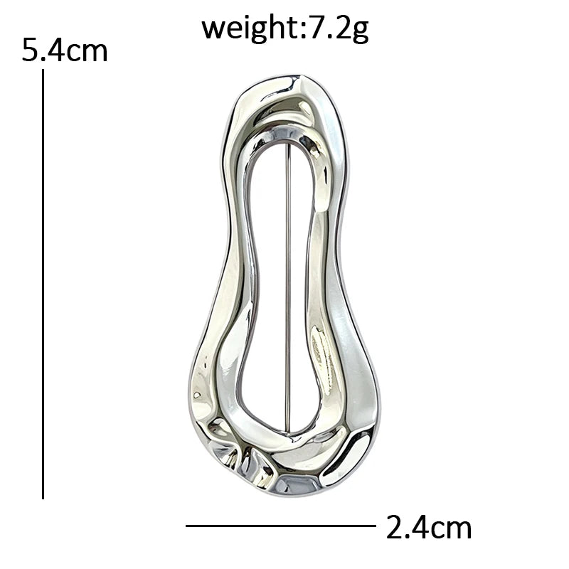 Polished Openwork Waterdrop Brooch