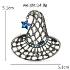 Openwork Witch Hat with Star Charm Brooch