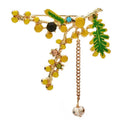 Yellow Mimosa Branch with Dangling Stone Brooch — Yellow Mimosa