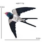 Enamel Flying Swallow with Forked Tail Brooch dimensions and weight