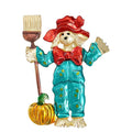 Scarecrow Puppy with Broom Brooch original white background product photo