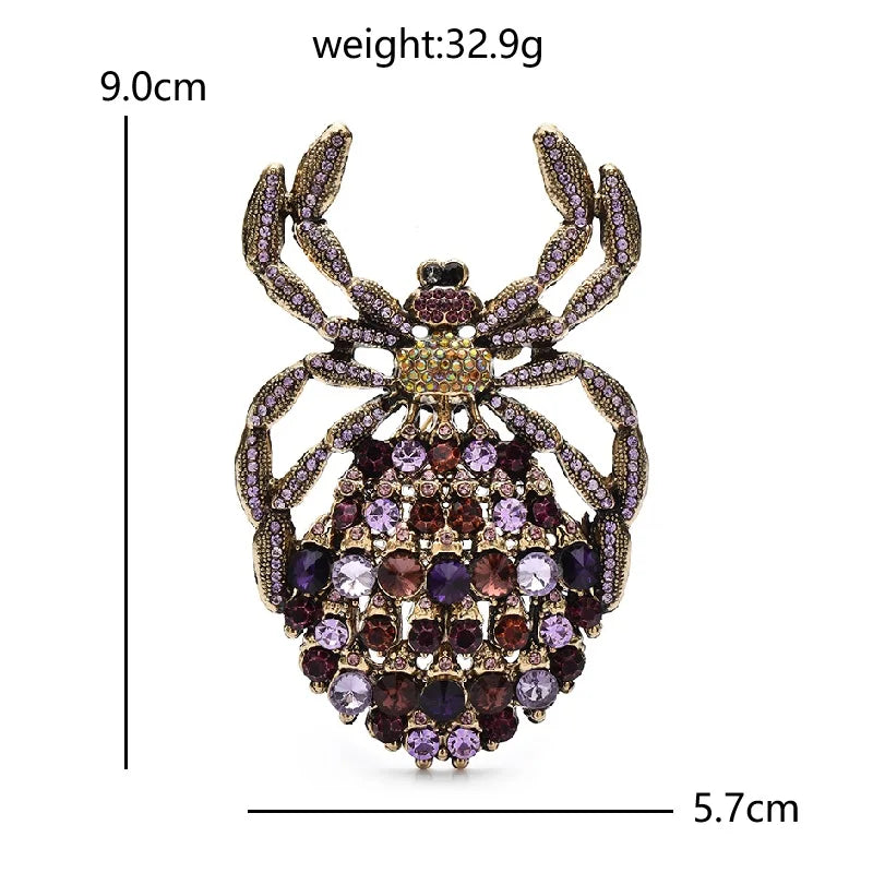 Oversized Jeweled Spider Brooch — dimensions
