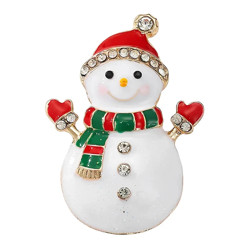 Festive Snowman with Scarf Brooch original white background variant photo
