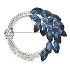 Jeweled Wheat Circle Brooch