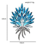 Marquise Rhinestone Bouquet with Bow Brooch — dimensions
