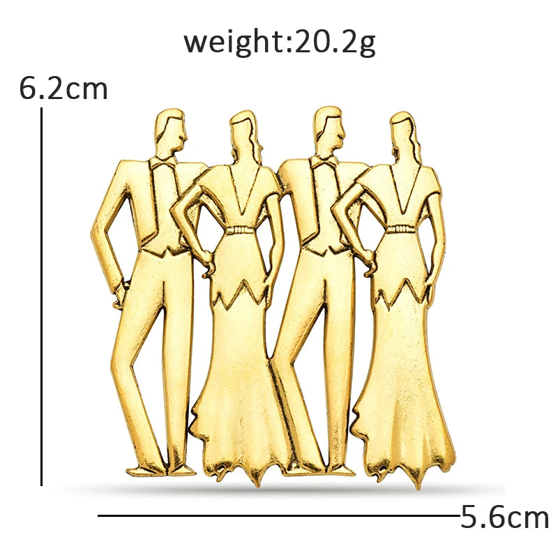 Ballroom Dancers in Silhouette Brooch