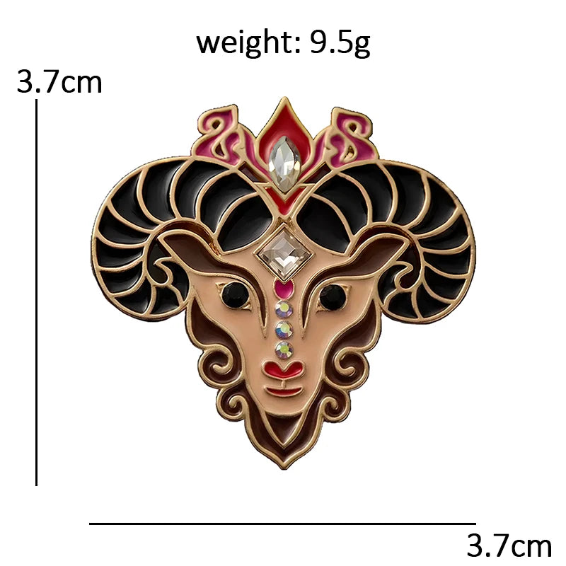Art Deco Ram Head Brooch