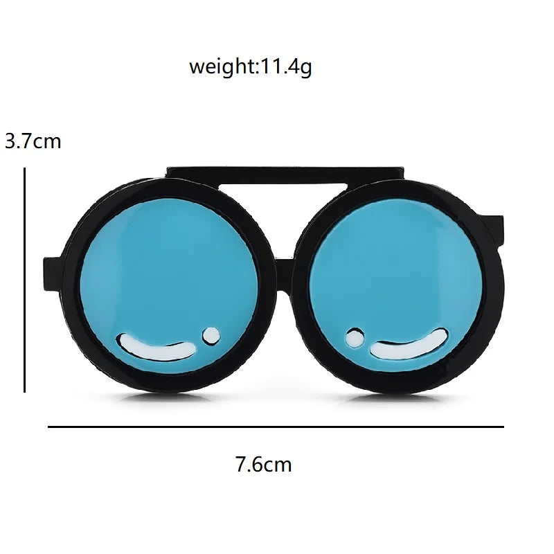 Acrylic Round Sunglasses Brooch — dimensions