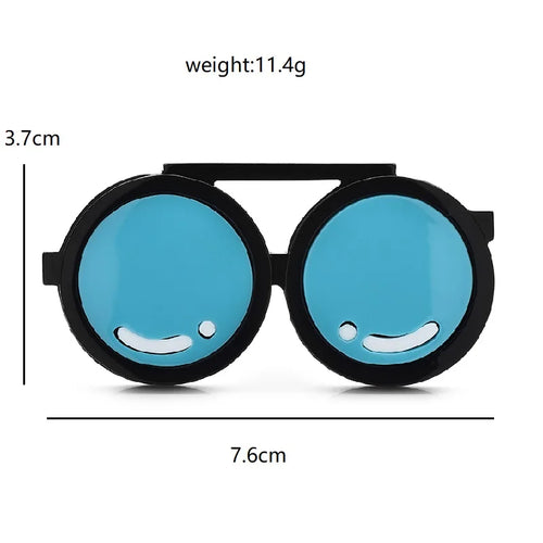 Acrylic Round Sunglasses Brooch — dimensions