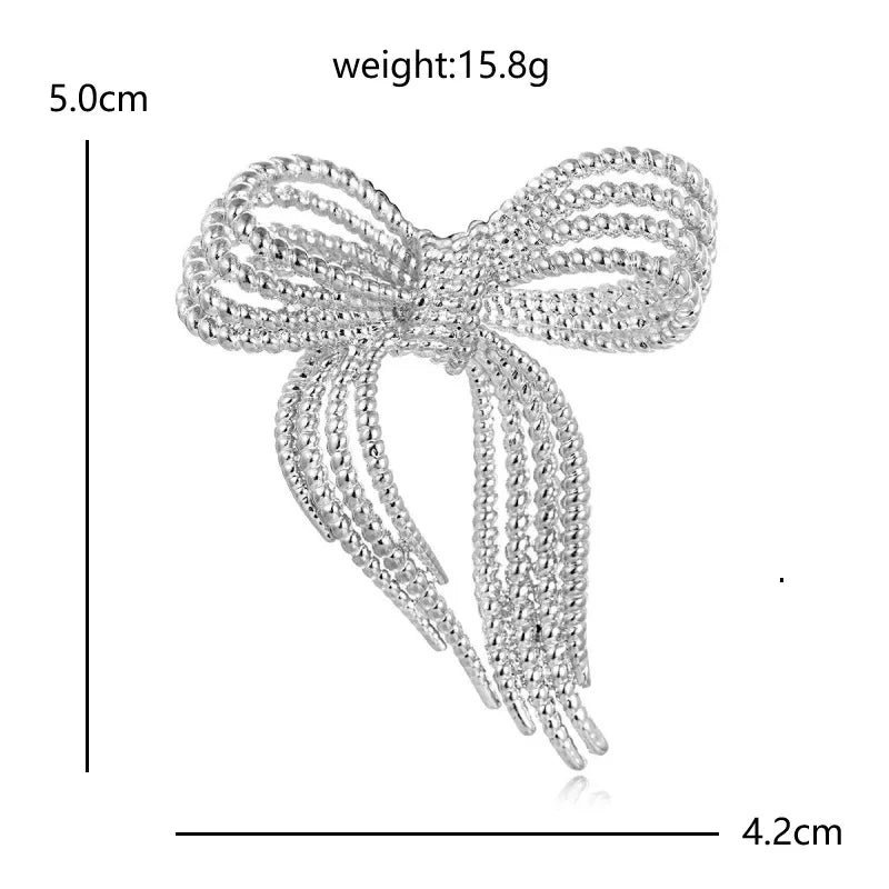 Beaded Ribbon Bow Brooch — dimensions