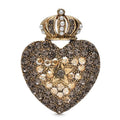 Vintage-Style Crowned Rhinestone Heart Brooch original variant product photo