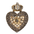 Vintage-Style Crowned Rhinestone Heart Brooch original variant product photo