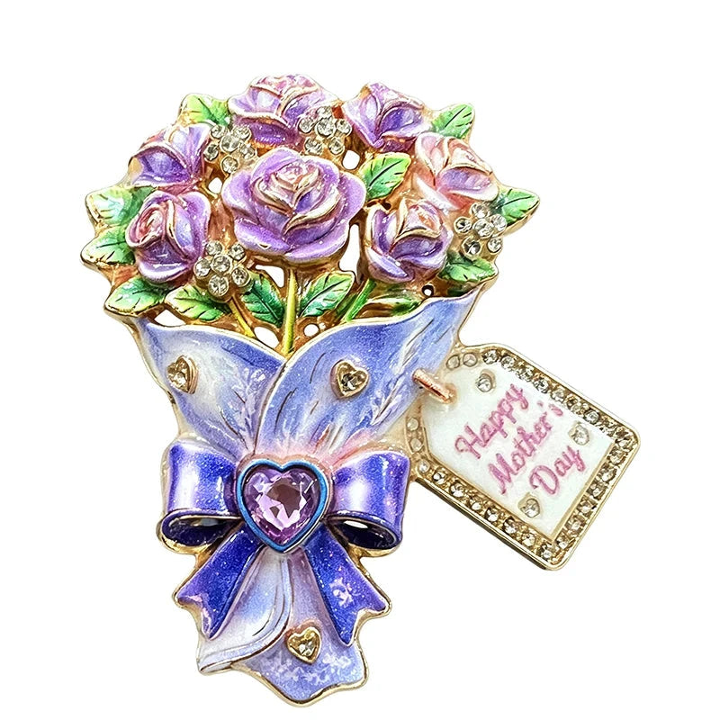 Mother's Day Rose Bouquet Brooch original white background product photo