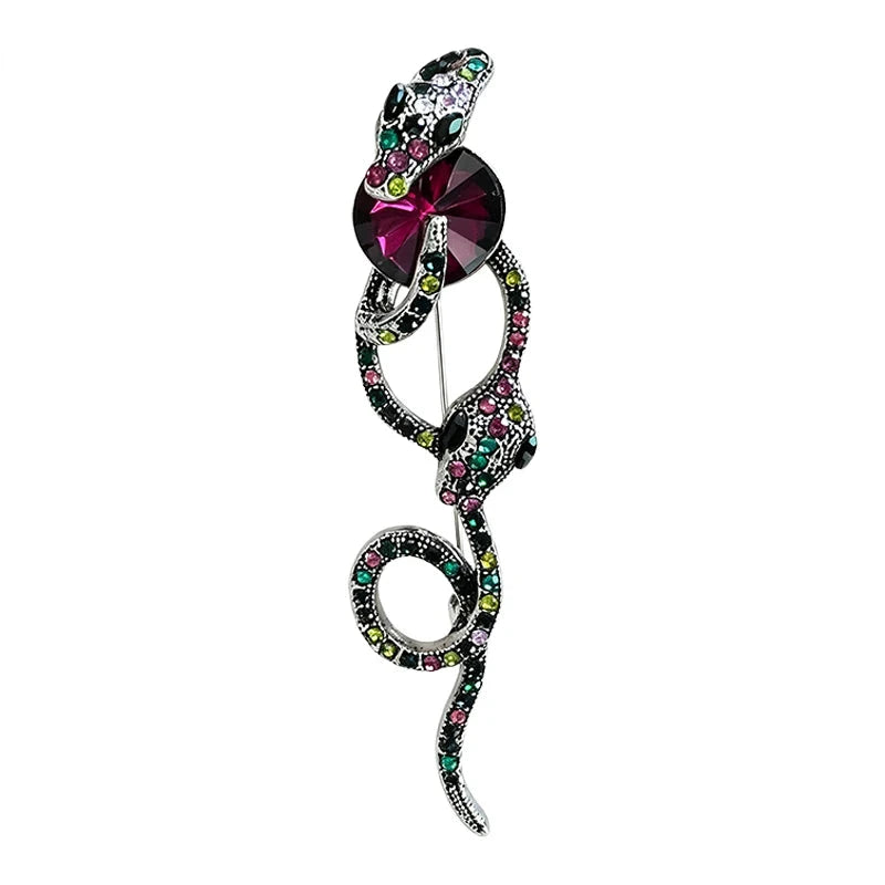 Coiled Snake with Faceted Accent Brooch original white background product photo