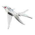 Engraved Flying Swallow Brooch original white background product photo