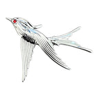 Engraved Flying Swallow Brooch original white background product photo