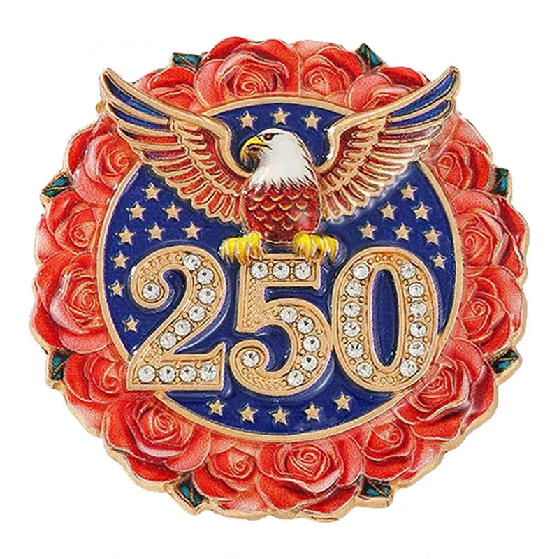 America 250 Commemorative Motif Brooch