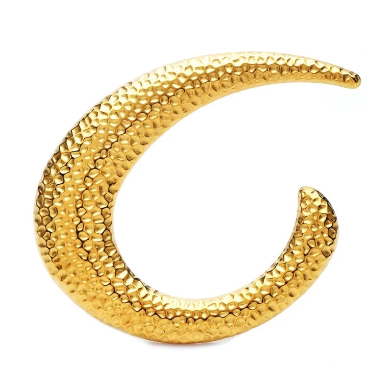 Textured Crescent Loop Brooch