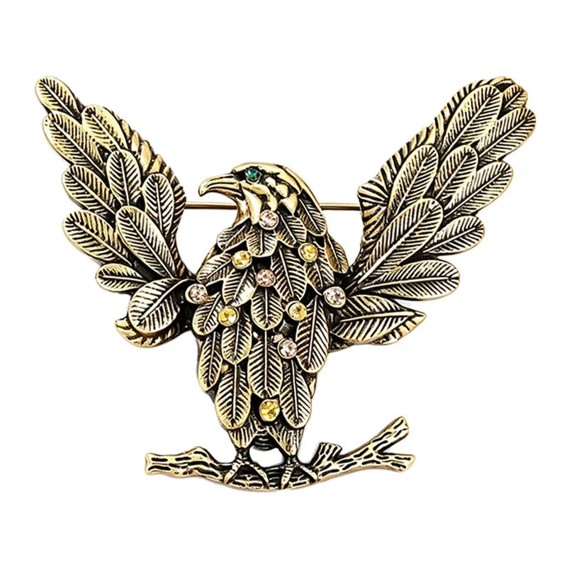 Vintage Eagle with Raised Feathered Wings Brooch original white background product photo