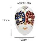 Jeweled Enamel Face Mask Brooch — dimensions