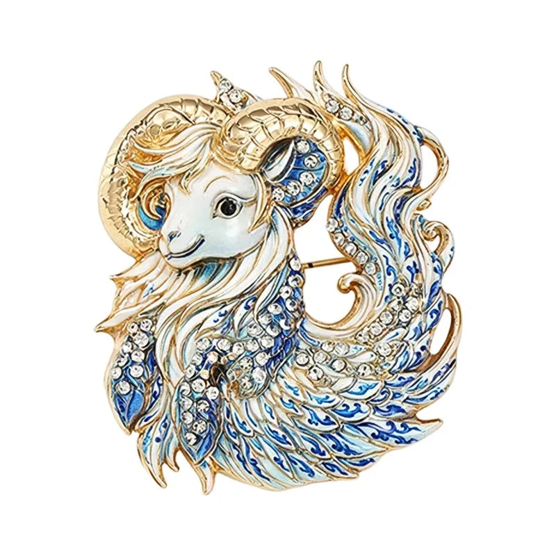 Ornate Zodiac Symbol Brooch original white background variant photo