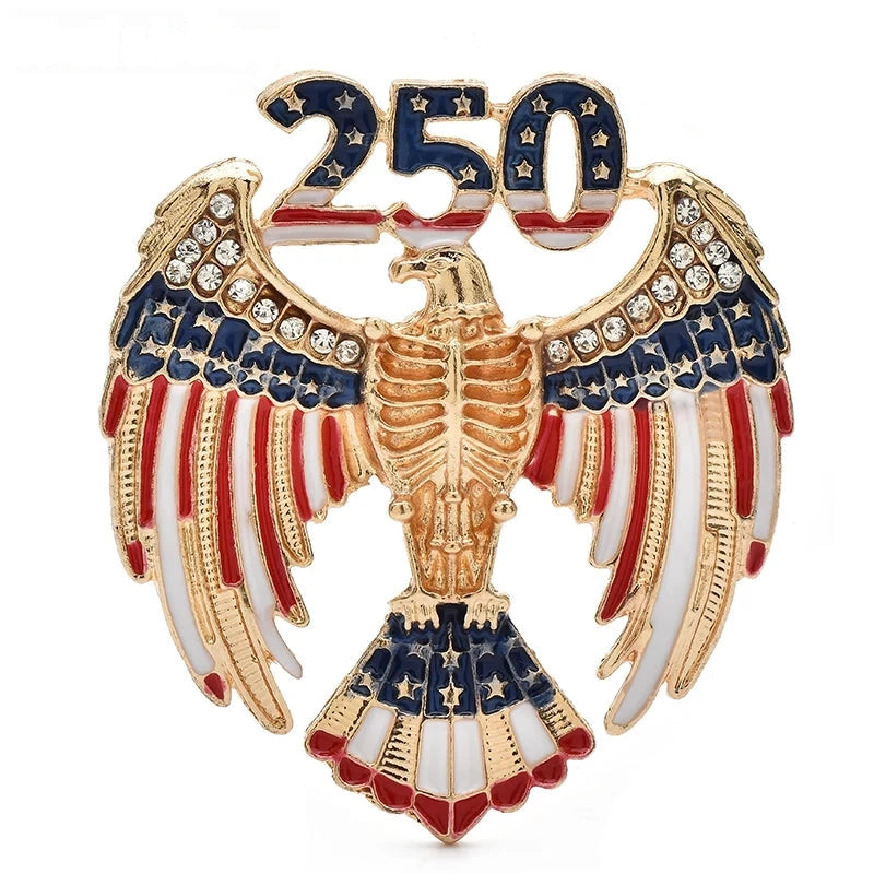 America 250 Commemorative Motif Brooch