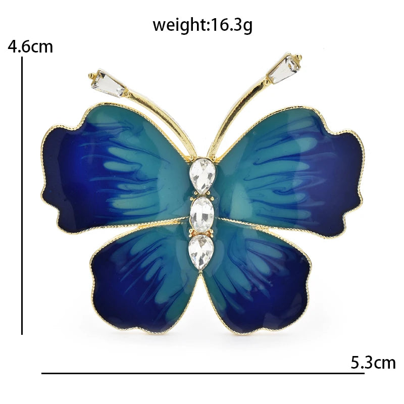Soft Enamel Butterfly with Sparkling Body Brooch — dimensions