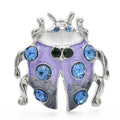 Lavender Enamel Ladybug with Blue Stones Brooch — Lavender Ladybug