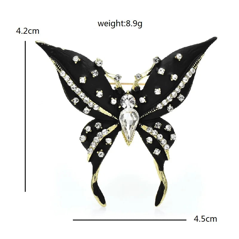 Black Enamel Swallowtail Butterfly Brooch