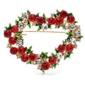 Jeweled Floral Heart Wreath Brooch — Multicolor