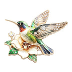 Hummingbird Hovering over a Flower Brooch original white background product photo
