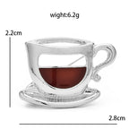 Enamel Coffee Cup and Saucer Brooch — dimensions