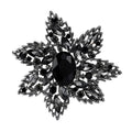 Large Layered Jeweled Star Flower Brooch