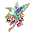 Hummingbird with Floral Bow Brooch original white background product photo