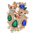 Ornate Jeweled Cat Pair Brooch product variant photo