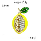 Lemon Slice with Rhinestones Brooch