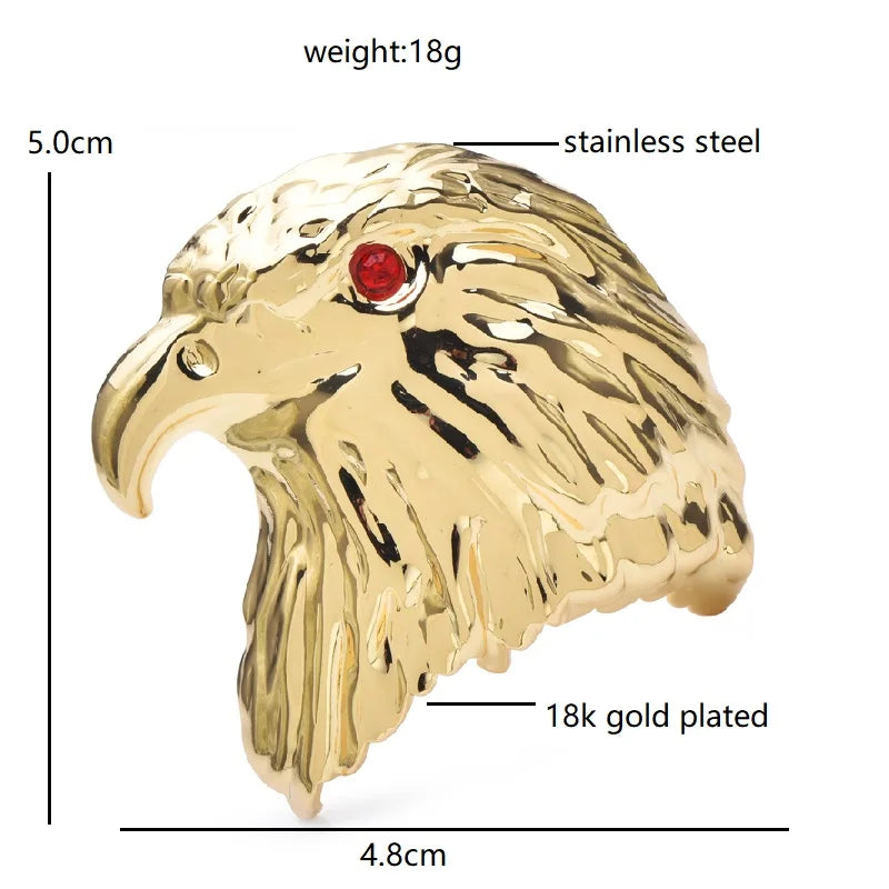 Textured Bald Eagle Head Brooch — dimensions