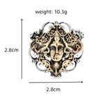 Layered Medusa with Snakes Brooch — dimensions