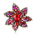 Large Layered Jeweled Star Flower Brooch
