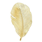 Finely Ribbed Feather Silhouette Brooch original white background product photo